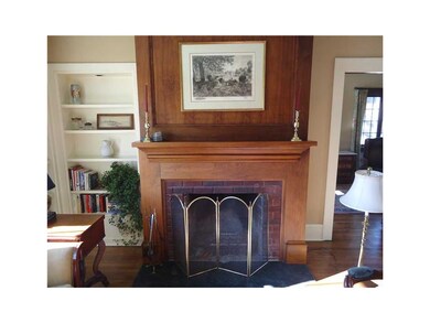 Front Exterior. Close up of fireplace finished in 