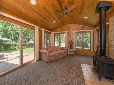 The Sunroom measures 15x12 and features a gas stov