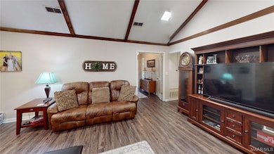Large living room with vaulted ceilings