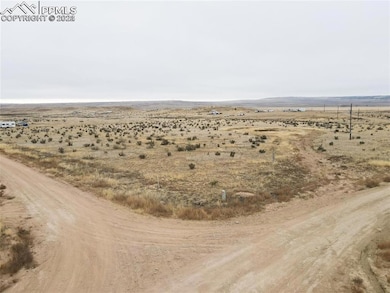 Birds eye view of property with a rural view