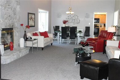 Family Room with Stone Fireplace