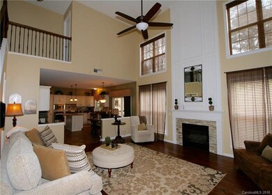 Spacious yet cozy 2 story family room with gas log