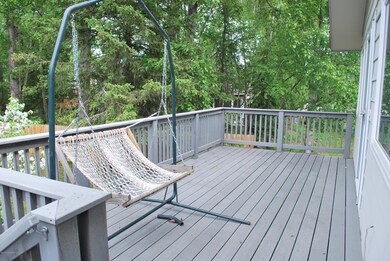 Composite deck in backyard
