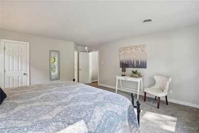 Bedroom with carpet floors