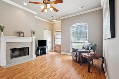 High ceilings with laminate wood floors and wood b