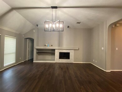 Living room with fireplace
