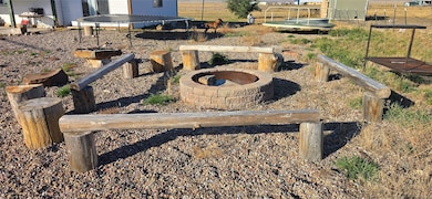 Exterior view of a fire pit