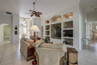 Great room with volume ceilings