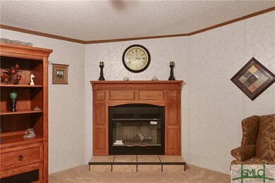 Wood burning fireplace in great room