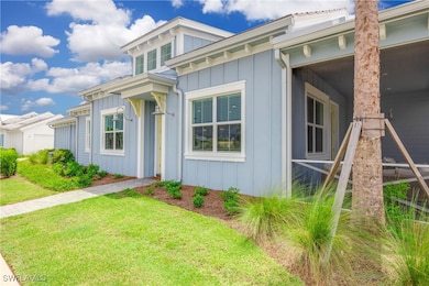 View of front of property with a front lawn