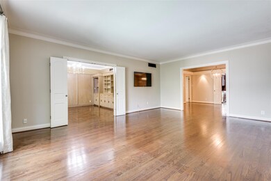View of Living Room from front door. Den on the le