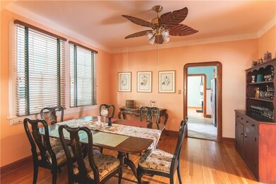 Dining room with sunroom to the left