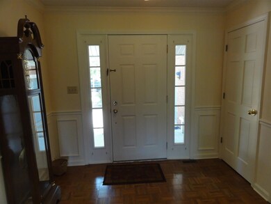 Another view of the foyer.  The sidelights let in 