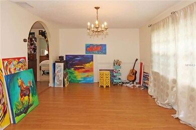Living room used as an art studio