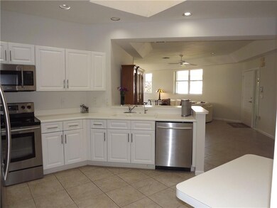 open kitchen with skylight