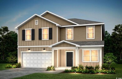 View of front facade with concrete driveway, an attached garage, a shingled roof, and board and batten siding