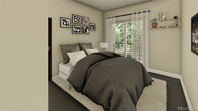 3rd-floor rendering.  1 of 2 spacious bedrooms.