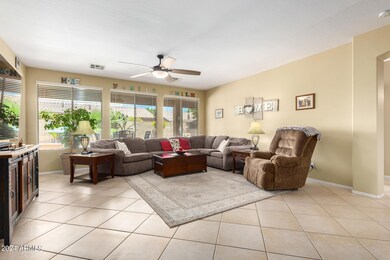 Great room looking to backyard
