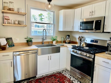 Kitchen with stainless steel appliances