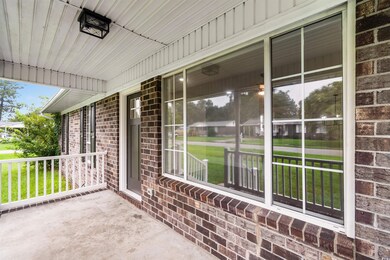 View of patio featuring covered porch