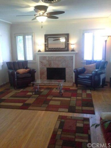 Living room with cozy fireplace