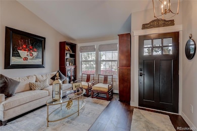 Formal living with vaulted ceilings