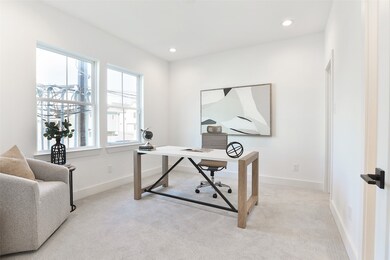 The guest bedroom on the lower level offers direct