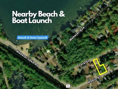 Near Webster Lake Beach & Boat Ramp