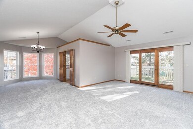 Vaulted ceilings, French doors to deck, ceiling fa