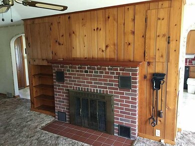 Living Room. Gas fireplace in living room with bui