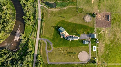 Aerial of main structures & river