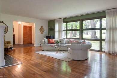 Wall of windows in Living room.