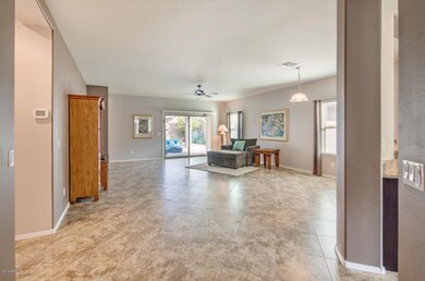 Looking into the huge dining/living area