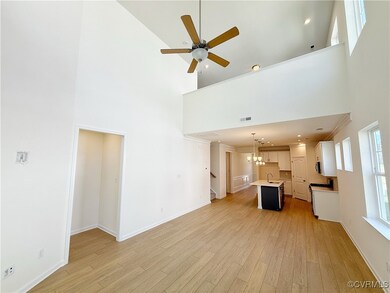 Spacious two-story family room.