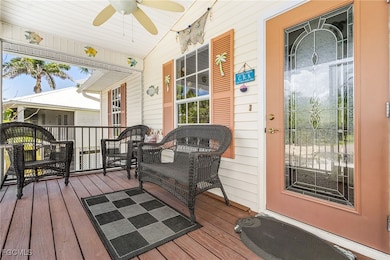 Porch featuring a ceiling fan