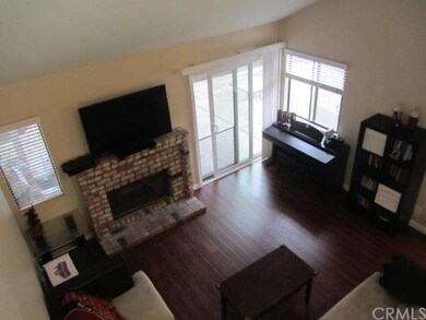 Beautiful engineered floors in living room.  Cozy 