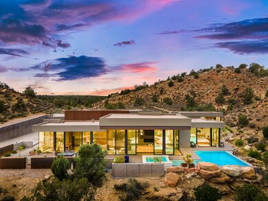 Exterior with sunset view.