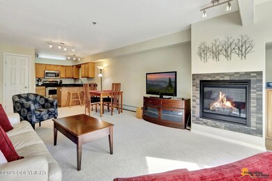 Open living with cozy fireplace