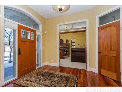 Spacious entry foyer with Brazilian Tigerwood hard