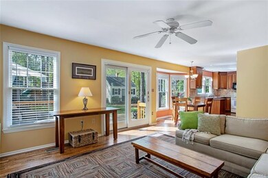 Open view from living room into the breakfast nook