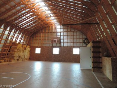 Hay loft with a basketball court,