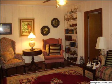 Spacious living room with pretty hardwood floors