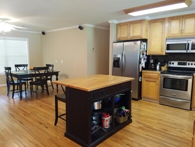 open dining and kitchen area
