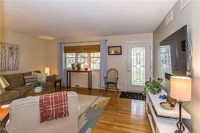Living room with wood finished floors