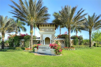 Front entrance sign to Marbella Lakes community