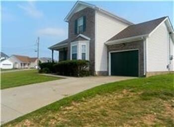 Single car garage with automatic garage door opener