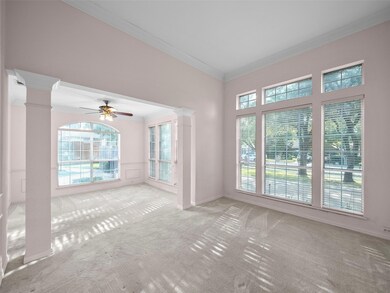 Front living room opening to dining room