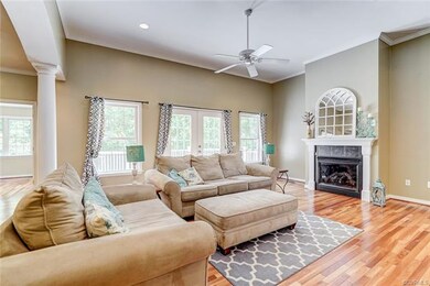 Family room with cozy fireplace