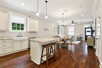View from Kitchen looking onto dining and Living R