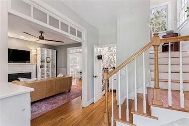 Foyer with beautiful transom cased opening